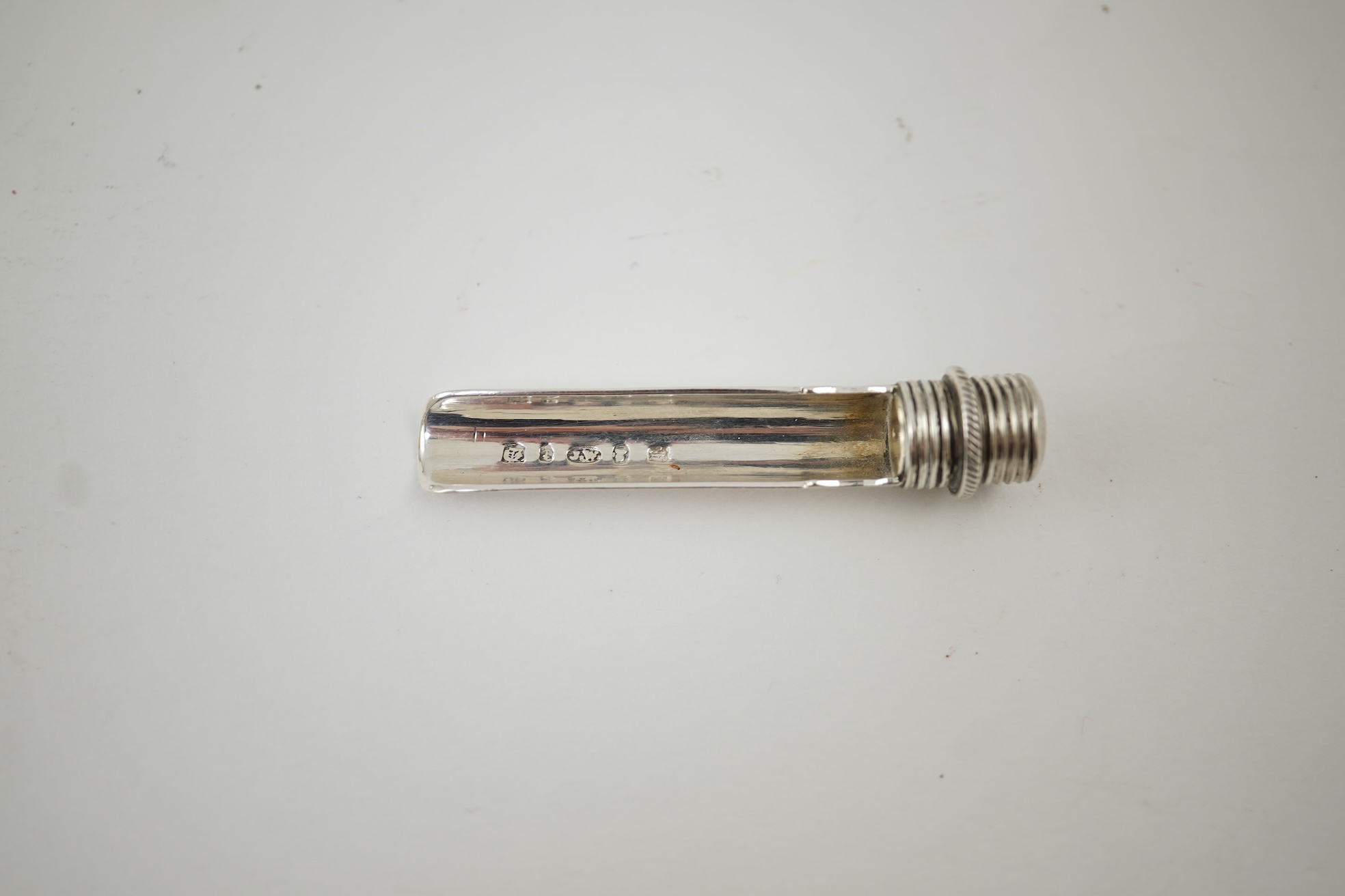 An early Victorian silver travelling apple corer, by Joseph Wilmore